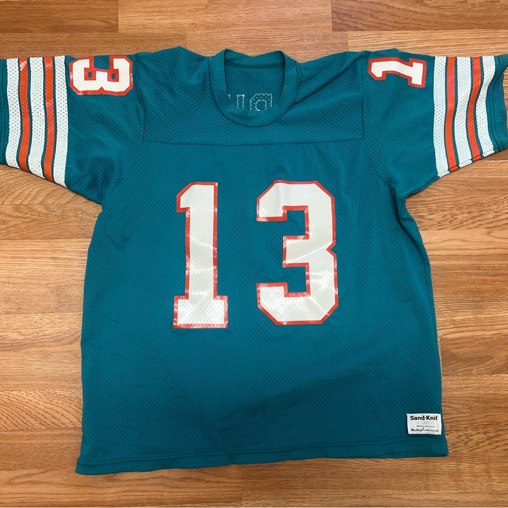1980s Sand Knit Dan Marino Miami Dolphins NFL Football Jersey XL